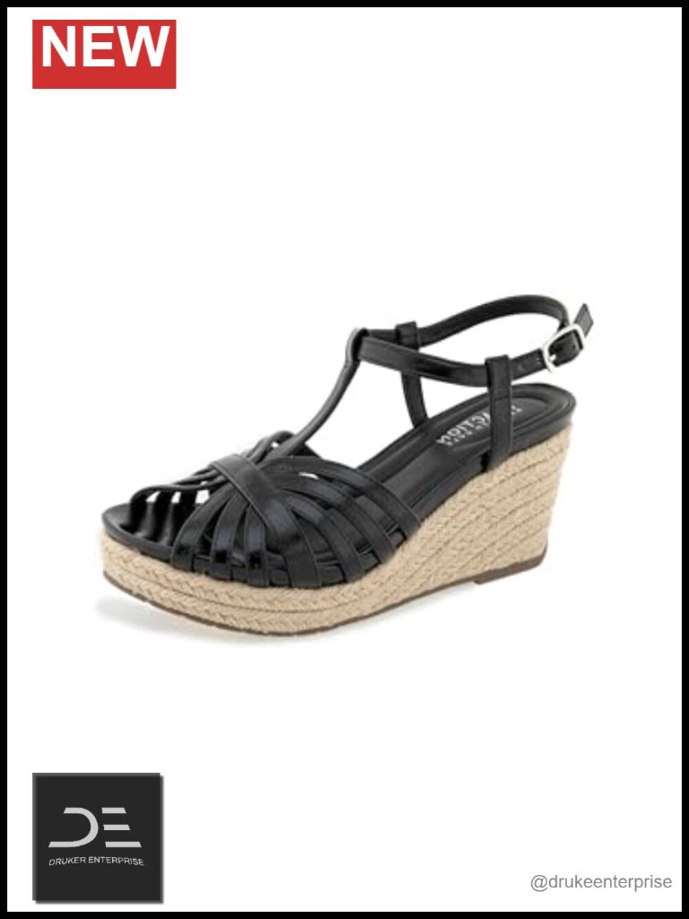 Multi-Strap Wedge Sandals with Adjustable Buckle